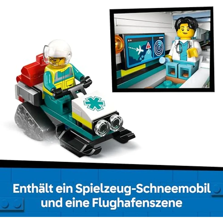 LEGO City 60465 Notfallrettungsflugzeug, Spielset mit 403 Teilen, inkl. 4 Minifiguren und medizinischem Zubehör, Mehrfarbig – Bild 5