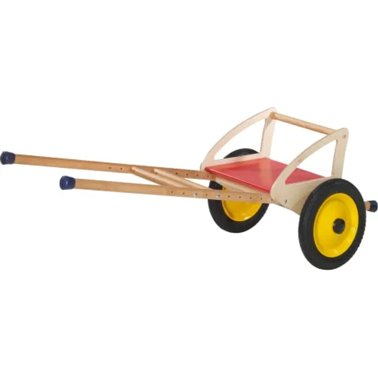 Pedalo Sulki (12"), Laufrad aus geöltem Birkenmultiplex mit rot lackiertem Sitz und Rückenlehne, inkl. seitlichen Haltegriffen und gepolsterten Stangen