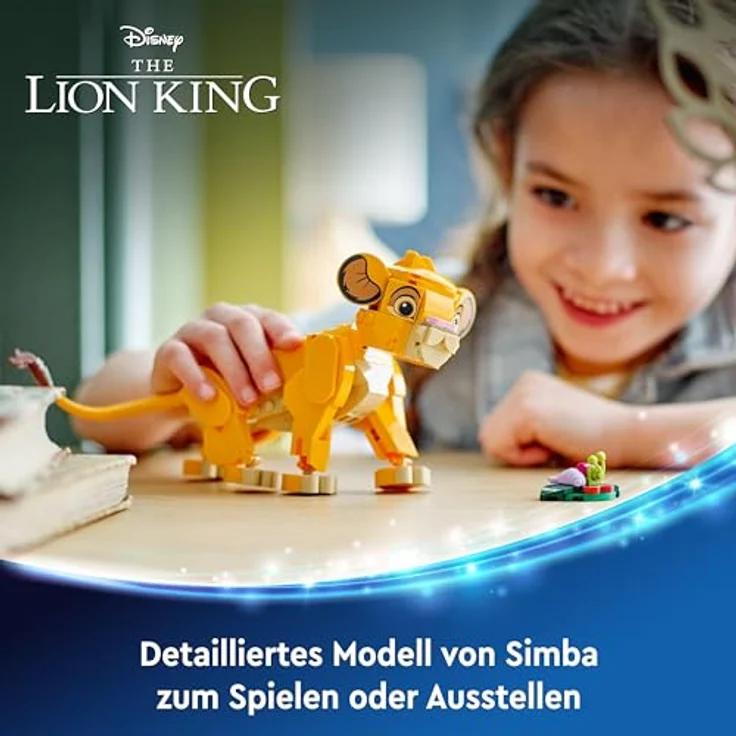 LEGO Disney Simba, das Löwenjunge des Königs, Bauspielzeug für Kinder, Fantasy-Spielset mit beweglicher Löwenfigur, Coole Geschenkidee in 43243 Kinderspielzeug – Bild 2