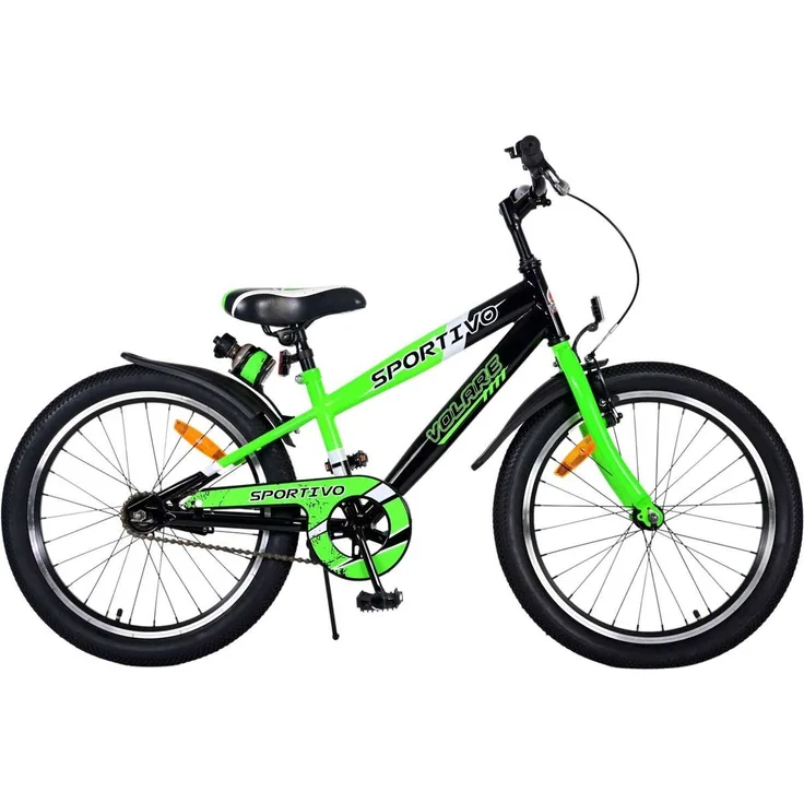Volare Kinderfahrrad 20 Zoll Kinder Jungen Fahrrad Sportivo Grün 22114, 1 Gang, Rücktrittbremse, Seitenständer, Schutzbleche, Trinkflasche, Klingel