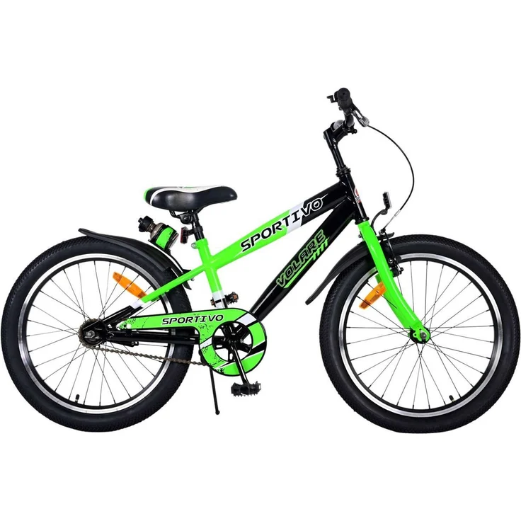 Volare Kinderfahrrad 20 Zoll Kinder Jungen Fahrrad Sportivo Grün 22114, 1 Gang, Rücktrittbremse, Seitenständer, Schutzbleche, Trinkflasche, Klingel