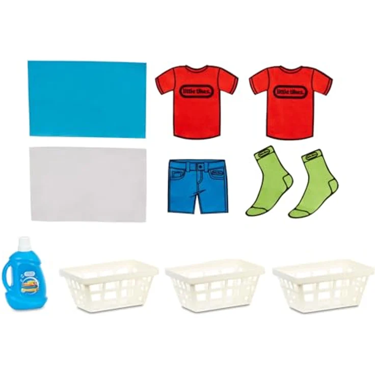 Little Tikes Washer Dryer, Spielzeug-Waschtrockner im Vintage-Stil mit realistischen Geräuschen und 7 Zubehörteilen, für Kinder ab 2 Jahren – Bild 2