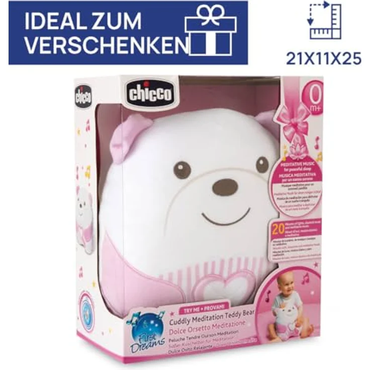 Chicco Kuscheltier Kuschelbär, mit Sound- und Lichteffekt, weich mit beruhigenden Melodien und Nachtlicht – Bild 9