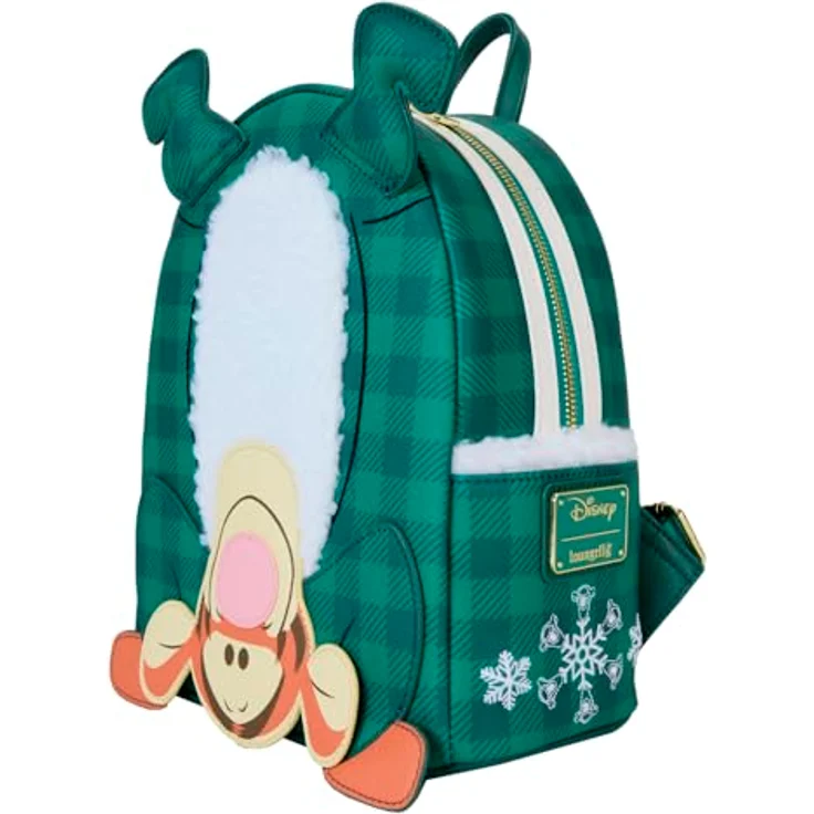 Loungefly Disney Winnie Puuh Schlafanzug Mini Rucksack, veganes Leder, goldfarbene Metallbeschläge, gepolsterte, verstellbare Schultergurte, 22,9 x 26,7 x 11,4 cm – Bild 2