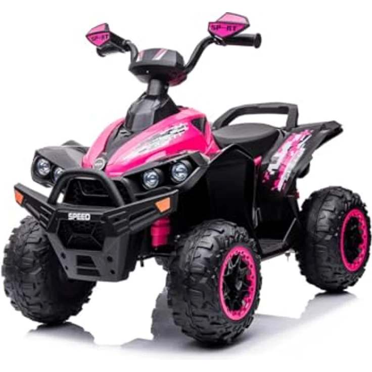 Chipolino Kinder Elektroquad ATV Speed, 2 Motoren, Licht- und Musikfunktion, Fußpedal, pink, bis 35 kg – Bild 2
