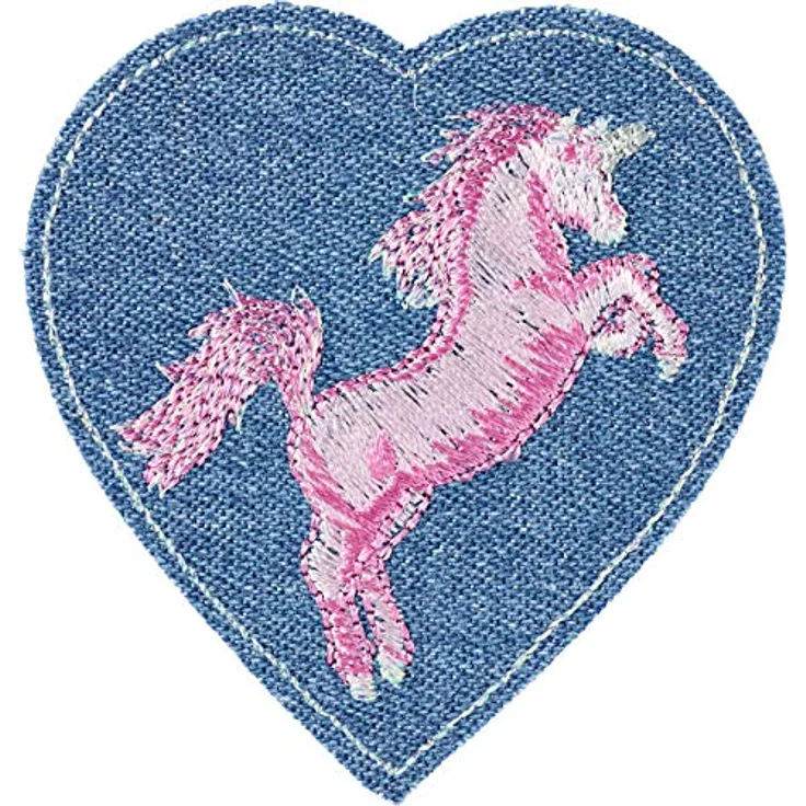 Prym 925417 Applikation Patch Herz mit Einhorn