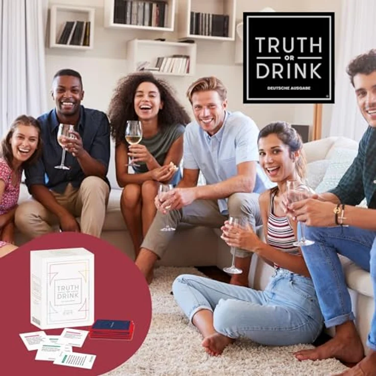 Huch Truth or Drink, Kartenspiel mit über 410 Karten, inklusive harmlosen und „Extra dirty“ Fragen – Bild 4