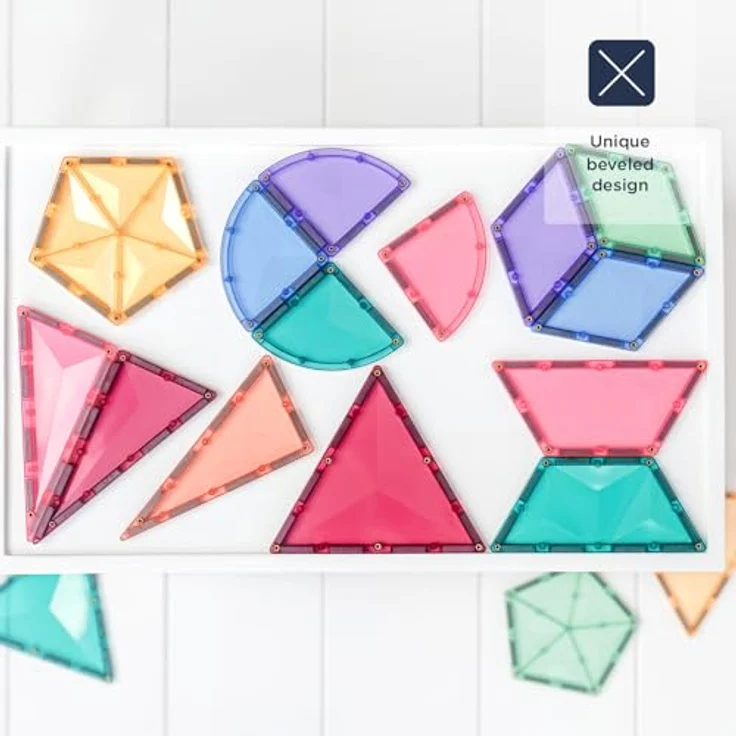 Connetix Pastel Shape Expansion Pack Magnetbausteine (Open Play, 48 Teile) - Pädagogisches Lernspiel in pastellfarbenen Formen, ab 3 Jahren – Bild 4