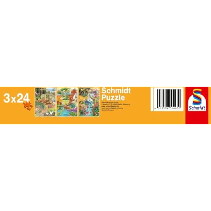 Schmidt Spiele 56465 Spaß mit den Dinosauriern, 3 mal 24 Teile Kinderpuzzle, Puzzlemaße: 26,3 x 17,8 cm, ab 3 Jahren – Bild 2