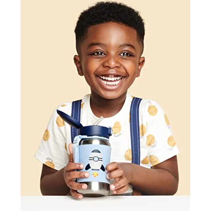 Skip Hop Spark Style Rocket Wasserflasche, Edelstahl mit Strohhalm für Kinder, 12 m+, praktische Größe, ideal für unterwegs – Bild 3