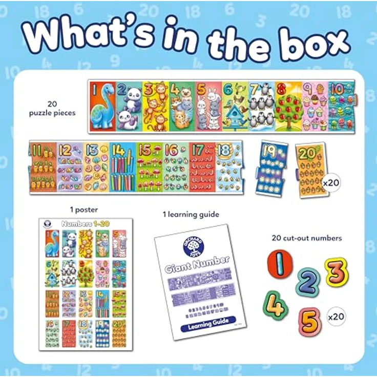 Orchard Giant Number Puzzle, Zahlenpuzzle 1-20 mit großen, robusten Teilen und Lernleitfaden für Kinder ab 3 Jahren – Bild 2