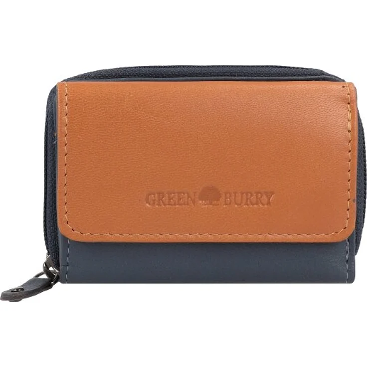 Greenburry Nappa Geldbörse RFID Schutz, 100% Leder, grau, 11 cm x 7.5 cm x 2.5 cm