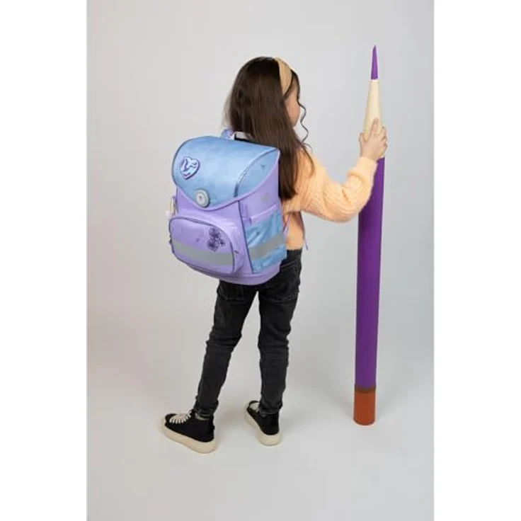 Belmil Compact mit Patches Schulranzen Set 5-teilig mit Brustgurt (405-41/AG/B/S) (Tropical Hummingbird) - Kinder Schulranzen-Set für die 1. bis 4. Klasse, 19 L Volumen, Fidlock Magnetverschluss, AGR geprüft & empfohlen – Bild 2