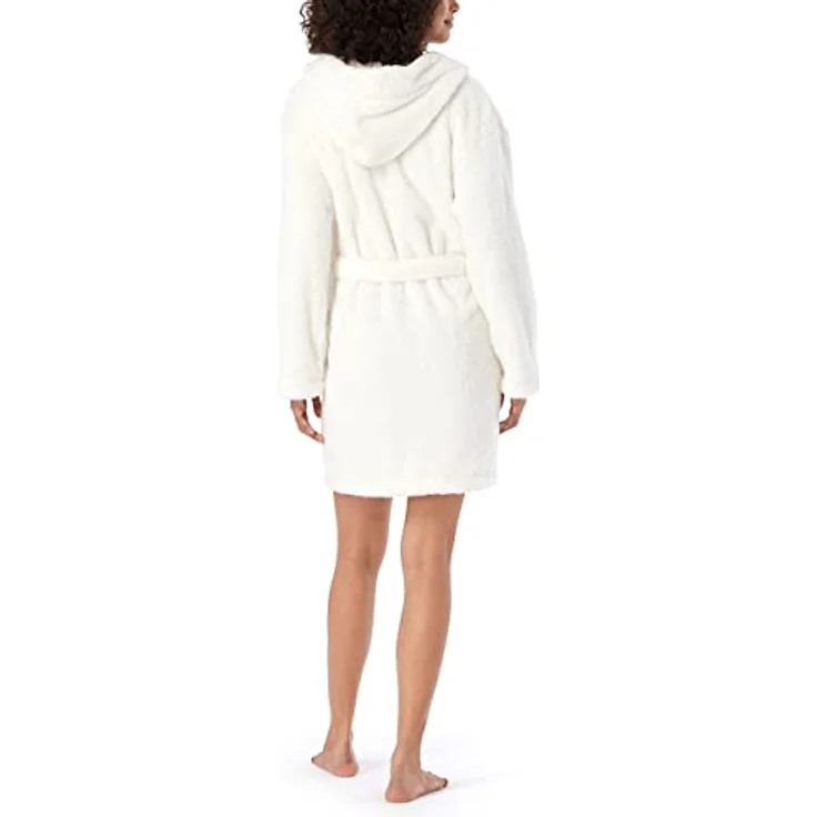 Schiesser Bademantel Teddy Fleece, Synthetik, Comfort Fit, 90 cm Länge - Damen, grau – Bild 2