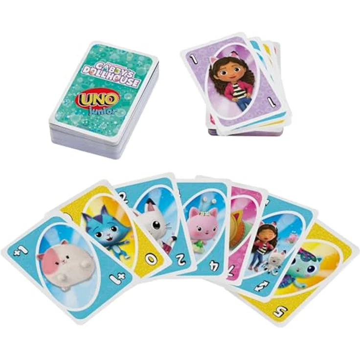 Mattel Gabby's Dollhouse - UNO Junior Kartenspiel, für Kinder ab 3 Jahren, mit niedlichen Motiven – Bild 3