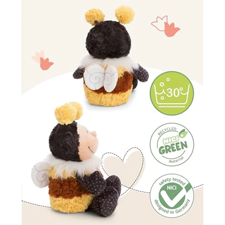 NICI Kuscheltier Hummel Beelinda 35cm, gelb - weiches Plüschtier aus recyceltem Material, ideal zum Kuscheln und Spielen, perfekt als Geschenk für Kinder & Erwachsene - 61635 – Bild 4