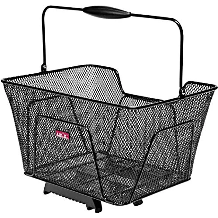 Unix Unisex – Erwachsene Reano Topklip Fahrradkorb, schwarz, 41x30x21cm – Bild 1