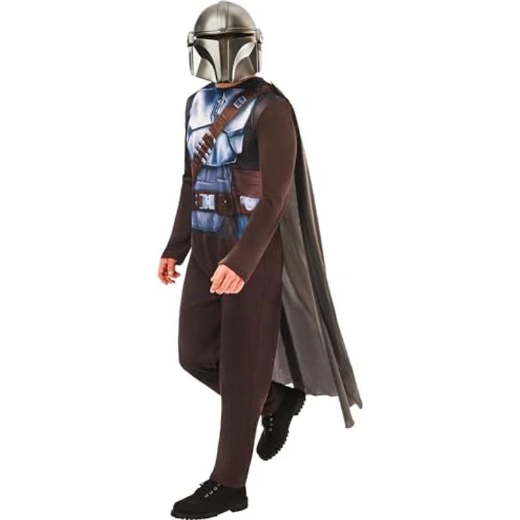 Rubie's – Lucas Star Wars offizielles Mandalorian-Kostüm für Erwachsene, Größe M, detailgetreue Maske und bedruckter Overall – Bild 3