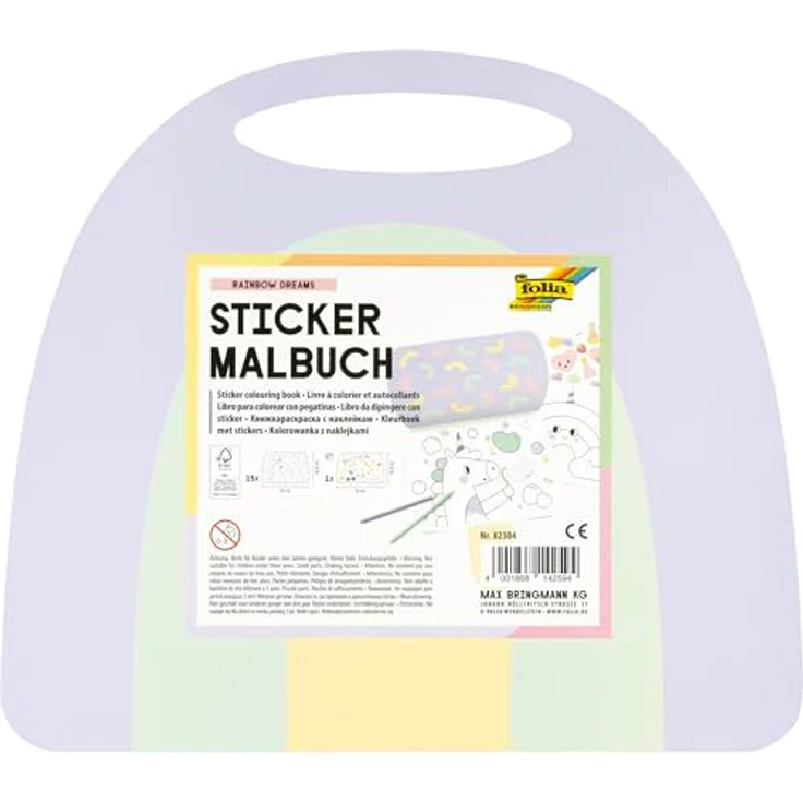 Folia Max Bringmann KG Stickerbuch Malbuch „Epic Adventures“ und „Rainbow Dreams“, 15 Ausmalseiten, hochwertiger Stickerbogen mit Hot-Foil-Veredelung – Bild 2