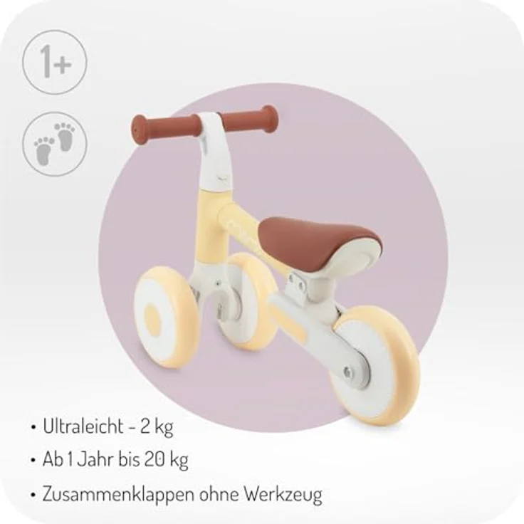 MoMi Laufrad Dex 6 Zoll, Klappbares Laufrad mit 2-facher Höhenverstellung, für Kinder 12-36 Monate, max. Belastbarkeit 20 kg – Bild 4