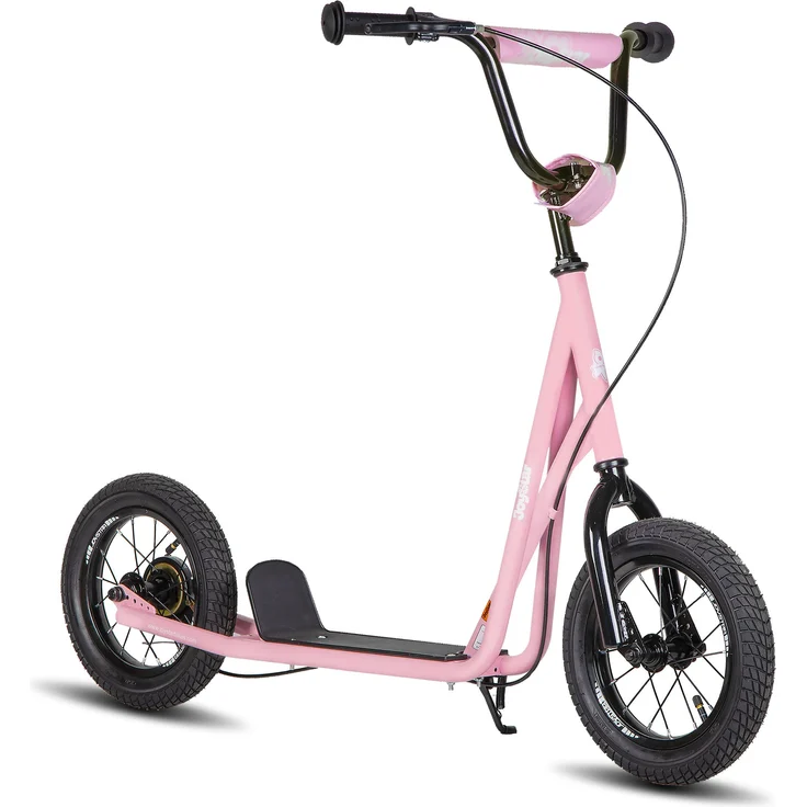 Hiland JOYSTAR Kinderscooter 12 Zoll, stabiler rosa Scooter mit großem Luftreifen und rutschfestem Trittbrett, geeignet für Kinder ab 5 Jahren
