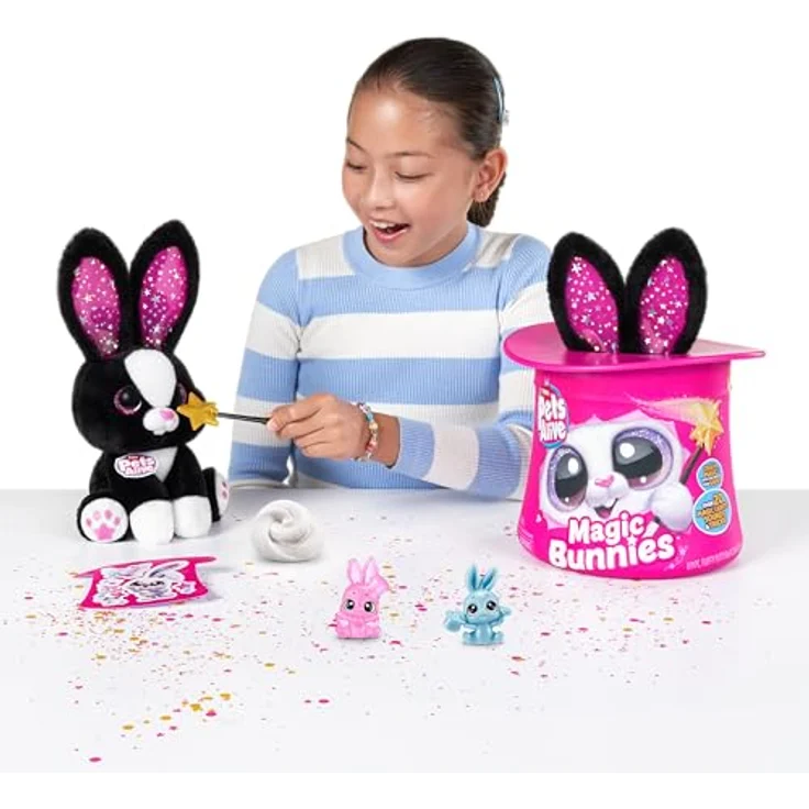 ZURU Zauberkasten Pets Alive Magic Bunnies, interaktives Zauberhase-Set in Weiß mit über 30 Zaubertricks und leuchtenden Ohren – Bild 7