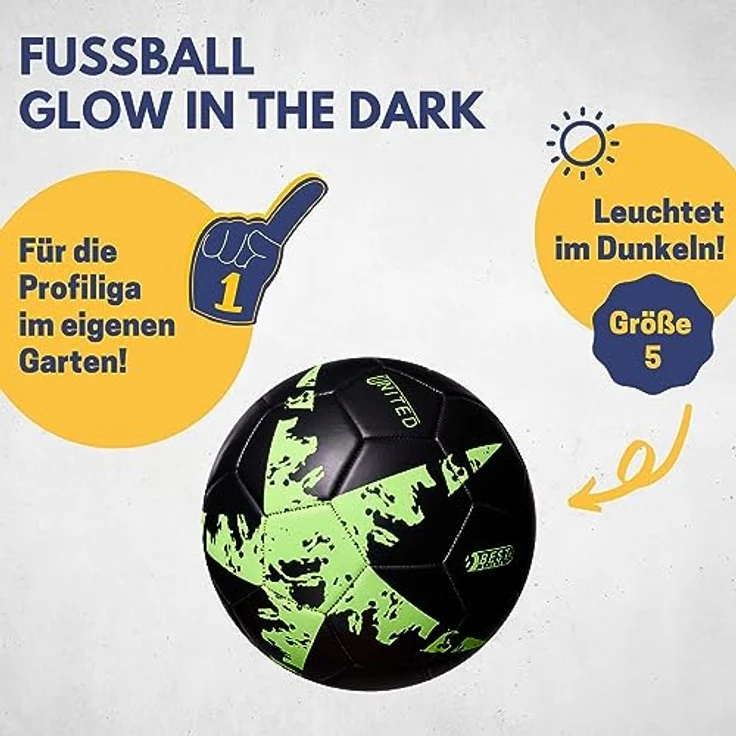 Best Sporting Glow In The Dark Fußball Größe 5 I leuchtender PVC Leuchtball für Kinder & Erwachsene – Bild 2