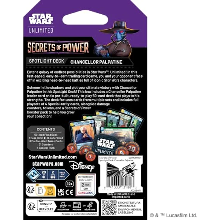 Asmodee Star Wars: Unlimited Trading Card Game - Spotlight Deck Palpatine mit 50 exklusiven Karten und 1 Booster, für 2+ Spieler, Englisch, Alter 12+ – Bild 2