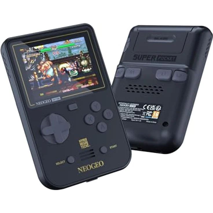 Blaze Entertainment HyperMegaTech! Super Pocket NEOGEO Edition, tragbare Spielkonsole mit 14 vorinstallierten NEOGEO-Spielen, USB-C-Ladung, 4+ Stunden Akkulaufzeit, 2,8 Zoll IPS Bildschirm – Bild 3