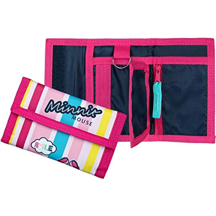 Undercover Disney Minnie Mouse Geldbörse, mit Klettverschluss, Kartenfächer und Münzfach, ca. 9 x 14,5 x 0,5 cm, bunt, klassisch – Bild 3