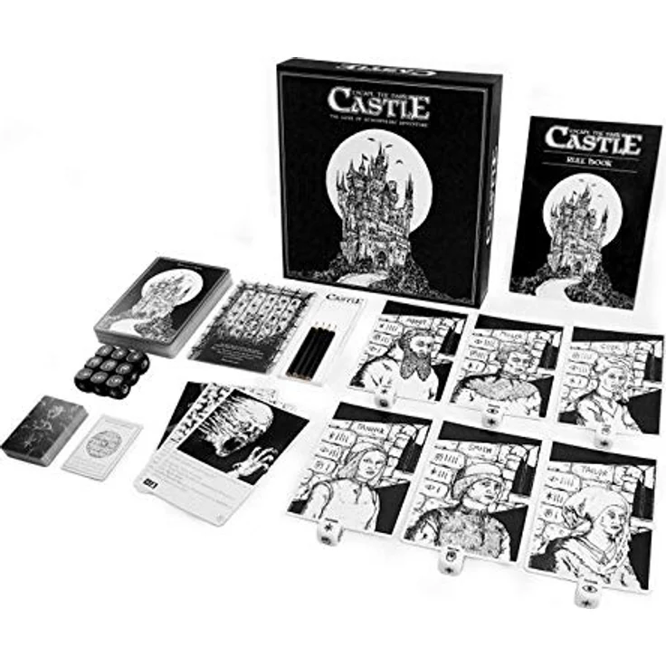 Exod Games Escape The Dark Castle, Kooperatives Brettspiel für 1-4 Spieler, 14+, 30 Minuten Spielzeit, spannende Erzählweise mit illustrierten Karten – Bild 2
