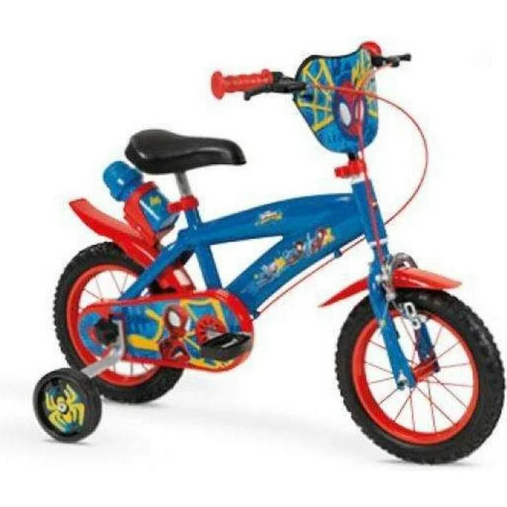 Toimsa Kindervelo 12" Spiderman, Kinderfahrrad für Jungen ab 3 Jahren, aus Eisen