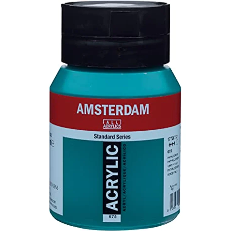 Amsterdam Standard Series Acrylfarbe, Flasche 500 ml, Phthalogrün 675, hohe Lichtechtheit und alkalibeständig – Bild 1
