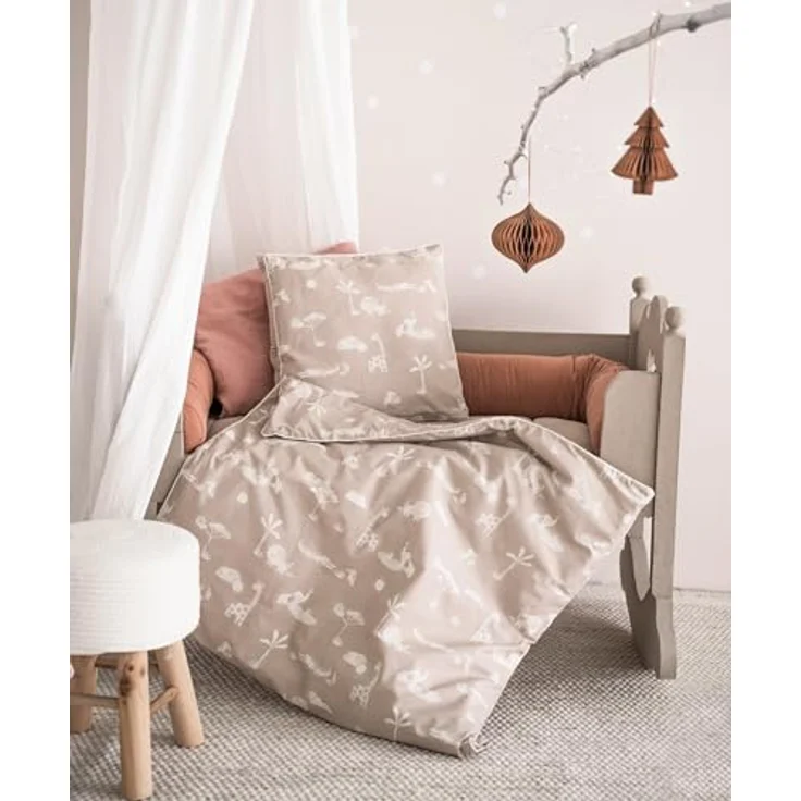 Julius Zöllner Bettwäsche Organic Jungle Dream, 2-teiliges Set für Babybett, schadstoffgeprüft, atmungsaktiv, Gr. 80x80 und 35x40 cm – Bild 4