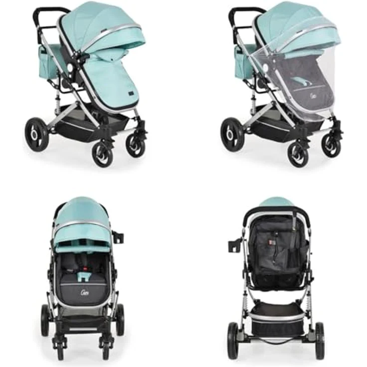 Moni Ciara Kinderwagen, umkehrbarer Sitz, faltbar, mit Wickeltasche, ab Geburt bis 15 kg – Bild 3