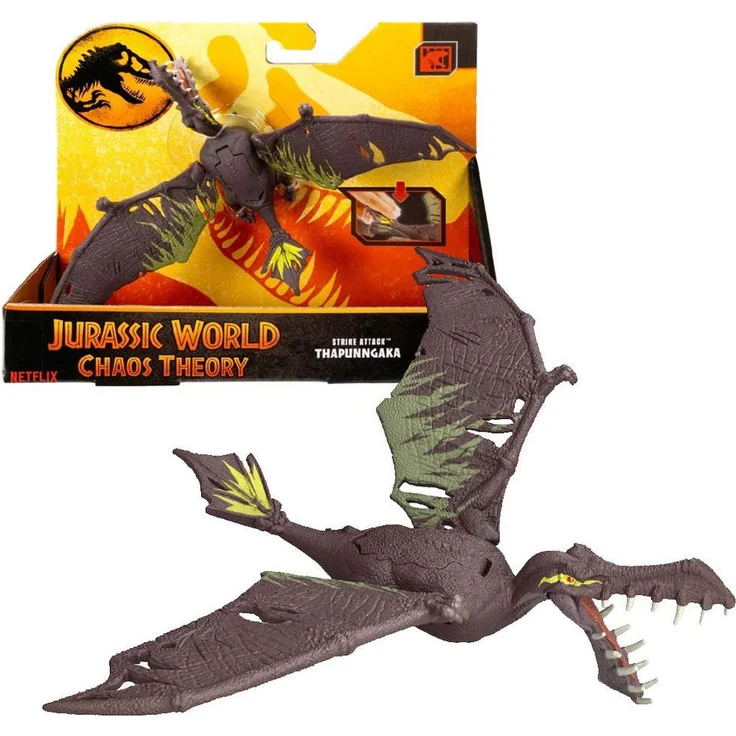 Jurassic World Thapunngaka Chaos Theory JCL57, Actionfigur mit beweglichen Gelenken und Angriffsfunktion, 13 cm lang