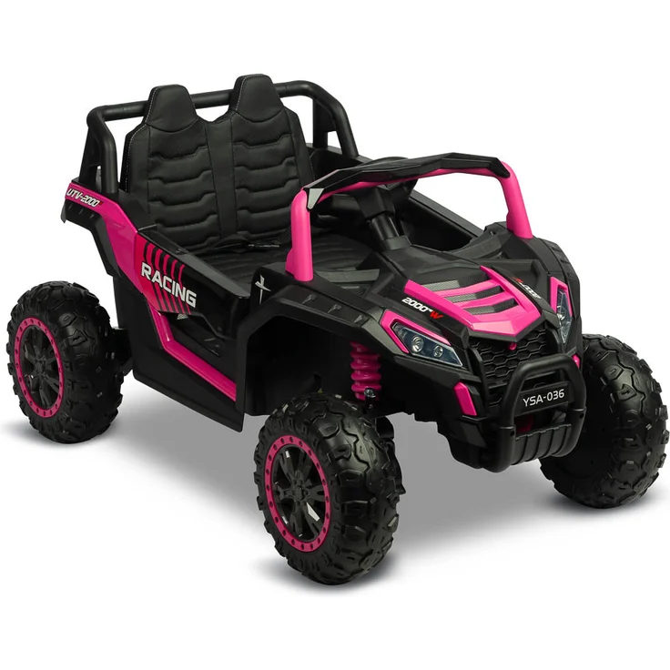 TOYZ AXEL Batteriebetriebenes Fahrzeug, 4x45W Motoren, 12V/10Ah Akku, rosa, für Kinder 3-8 Jahre, mit Multimedia-Panel und LED-Scheinwerfern