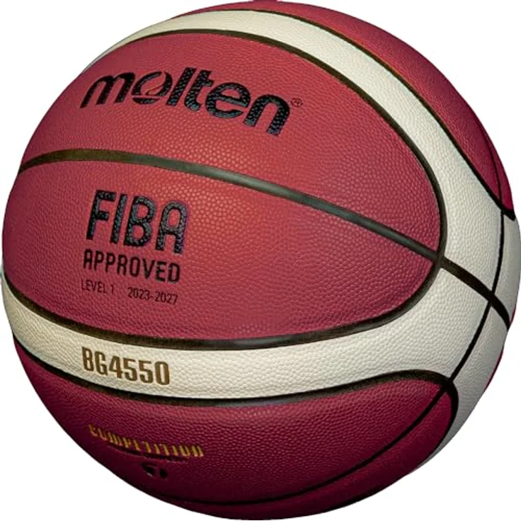 Molten B7G4550, Basketball aus Premium Synthetik-Leder mit hervorragendem Grip, FIBA-zugelassen, für Wettkämpfe und Training – Bild 3