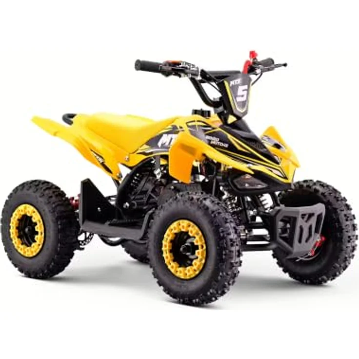 Beneo Motors MTX 49 cc, Benzin-Quad für Kinder, Gelb, mit Zweitaktmotor, Automatikgetriebe, Scheibenbremsen, Elektro- und Seilzugstart, Geschwindigkeitsbegrenzung – Bild 3