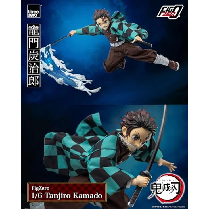 ThreeZero Demon Slayer: Kimetsu no Yaiba FigZero Actionfigur 1/6 Tanjiro Kamado, detailreiche Nachbildung aus PVC, ABS und Metall, 27 cmhöhe, inklusive Zubehör – Bild 6