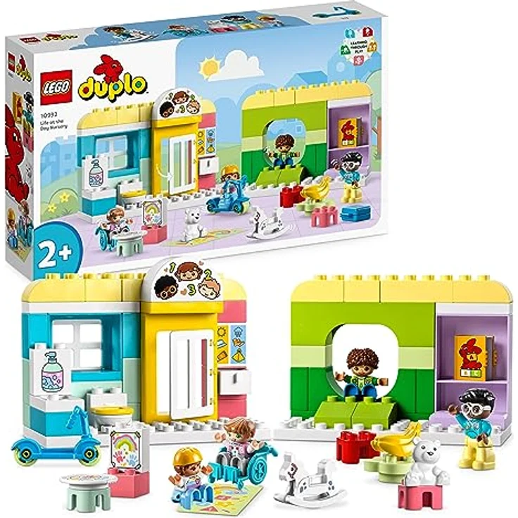 LEGO 10992 DUPLO Spielspaß in der Kita, Lern-Spielzeug für Kleinkinder ab 2 Jahren, Set mit Bausteinen und 4 Figuren inkl. Vorschullehrerin – Bild 1