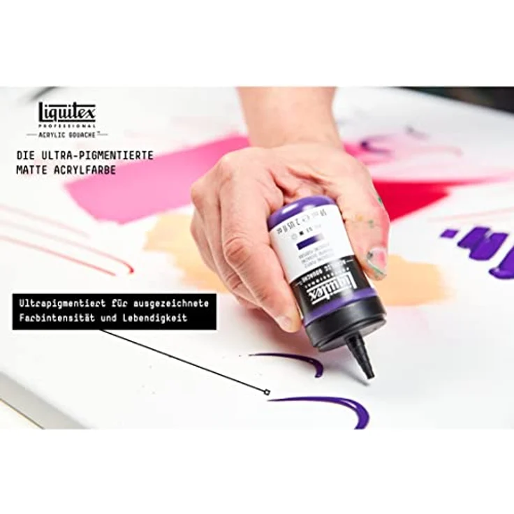 Liquitex Professional Acryl Gouache Dioxazinpurpur, 59ml Flasche, hochdeckend, wasserfest und lichtecht, matt – Bild 4