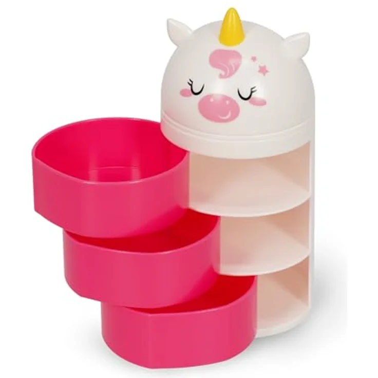 Legami Aww-rganiser Unicorn, Schreibtisch Organizer mit Schiebedeckel und 3 Schubladen, 16,5 x 8,2 cm, PS Material – Bild 2