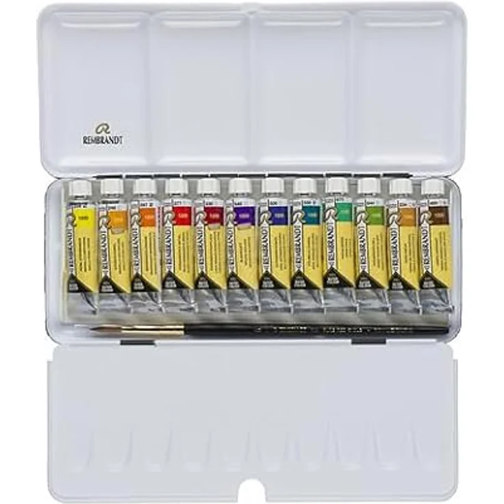 Rembrandt Professionelles Aquarellfarben Set, 12 Farben für Landschaftsbilder in luxuriöser Metalldose, je 10 ml, extrafeine Qualität – Bild 2