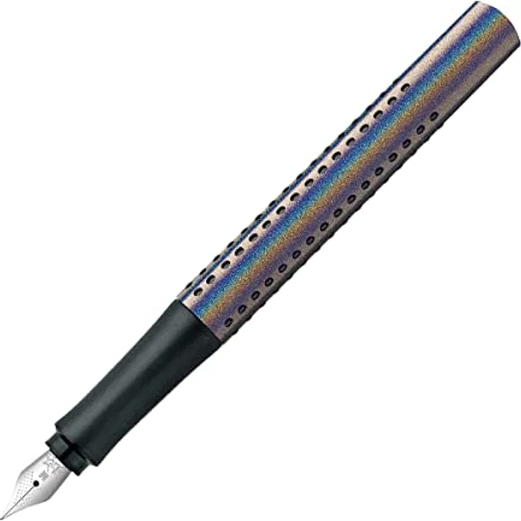 Faber-Castell 140842 - Füller Grip Edition Glam, Federbreite M, silver, 1 Stück