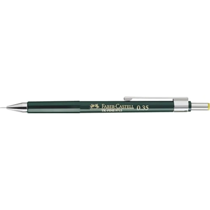 Faber-Castell TK® FINE Druckbleistift grün HB 0,35 mm, ergonomisch, bruchfest mit Radiergummi und Reinigungsnadel – Bild 2