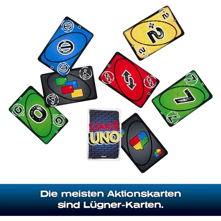Mattel Games Liar‘s UNO Kartenspiel, für Erwachsene und Kinder ab 7 Jahren, mit speziellen Grafiksymbolen zur Farberkennung, JLH43 – Bild 5