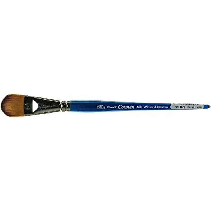 Winsor & Newton 5368125 Cotman Aquarell Synthetikhaar Pinsel - Serie 668 - Filbertpinsel, kurzer Stiel mit exzellenter Sprungkraft, Farbtragekraft und Punktgenauigkeit - 25mm - 1" – Bild 1