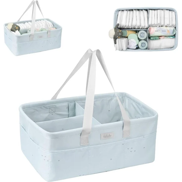 Kikkaboo Wickeltasche Windelorganizer, tragbar mit abnehmbarer Trennwand und mehreren Fächern, faltbar, grau