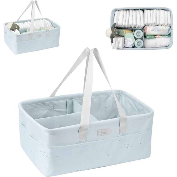 Kikkaboo Wickeltasche Windelorganizer, tragbar mit abnehmbarer Trennwand und mehreren Fächern, faltbar, grau